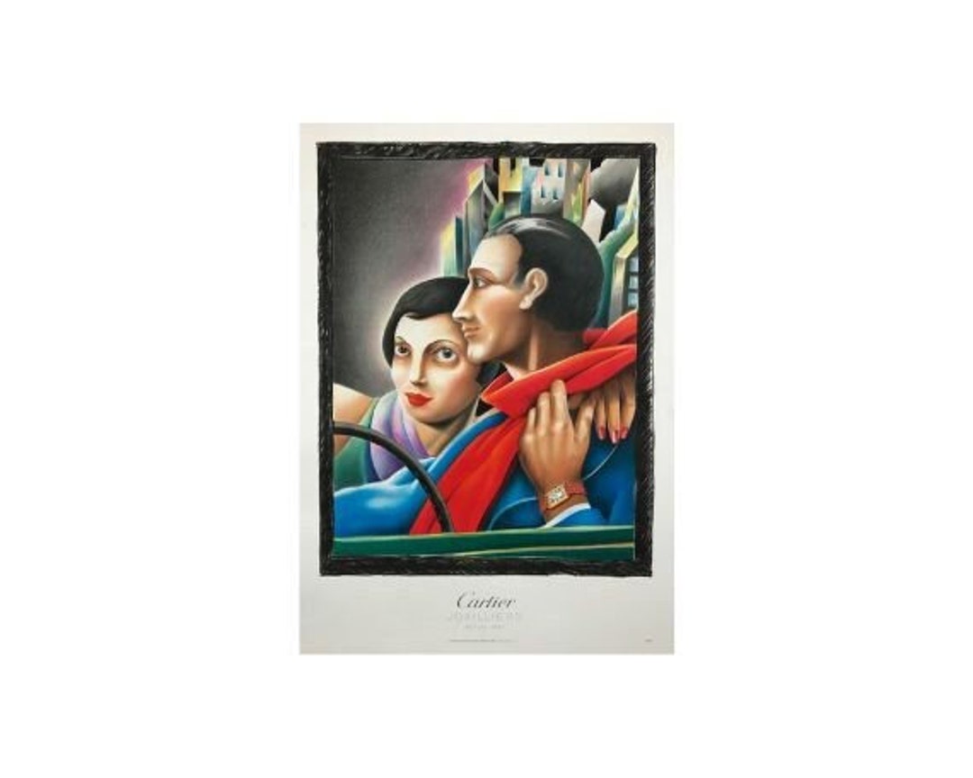 Gryson アートポスター 額装品　カルティエ　ジュストアンクル Cartier Joailliers (jewelers) Original French Advertising Poster