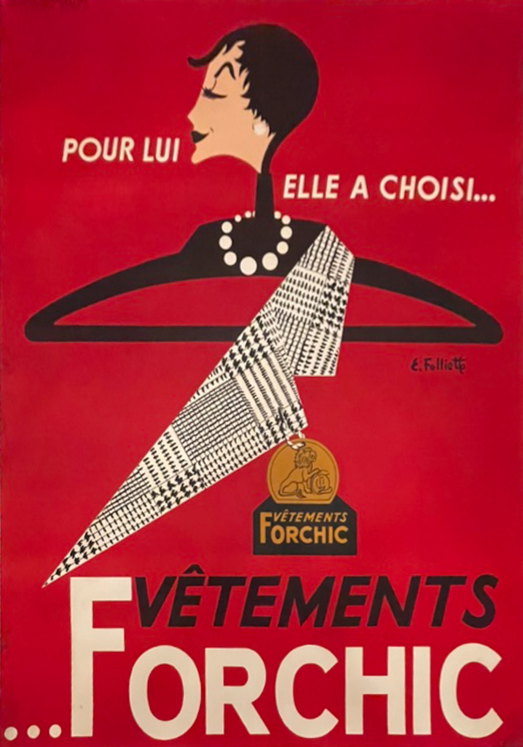 Vetements Forchic (french Fashion) by Emile Folliete-original 1950