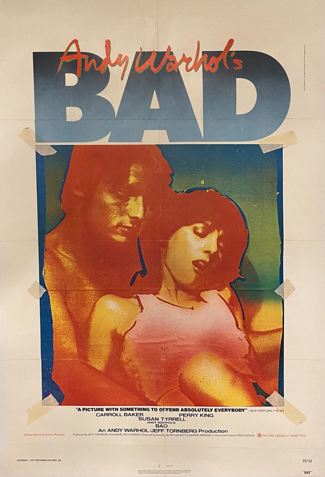 Andy Warhol's bad 1977 Original One Sheet Etsy