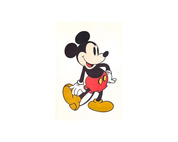 60年代　ミッキーマウス レトロイラスト 木製フレーム　Mickey ミッキーマウス クラッシック（ディズニー） 額装品 ウッド