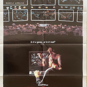 ウォー・ゲーム（1983年）主演マシュー・ブロデリックとアリー・シーディのオリジナル1枚レバノン映画ポスター（複製ではありません）