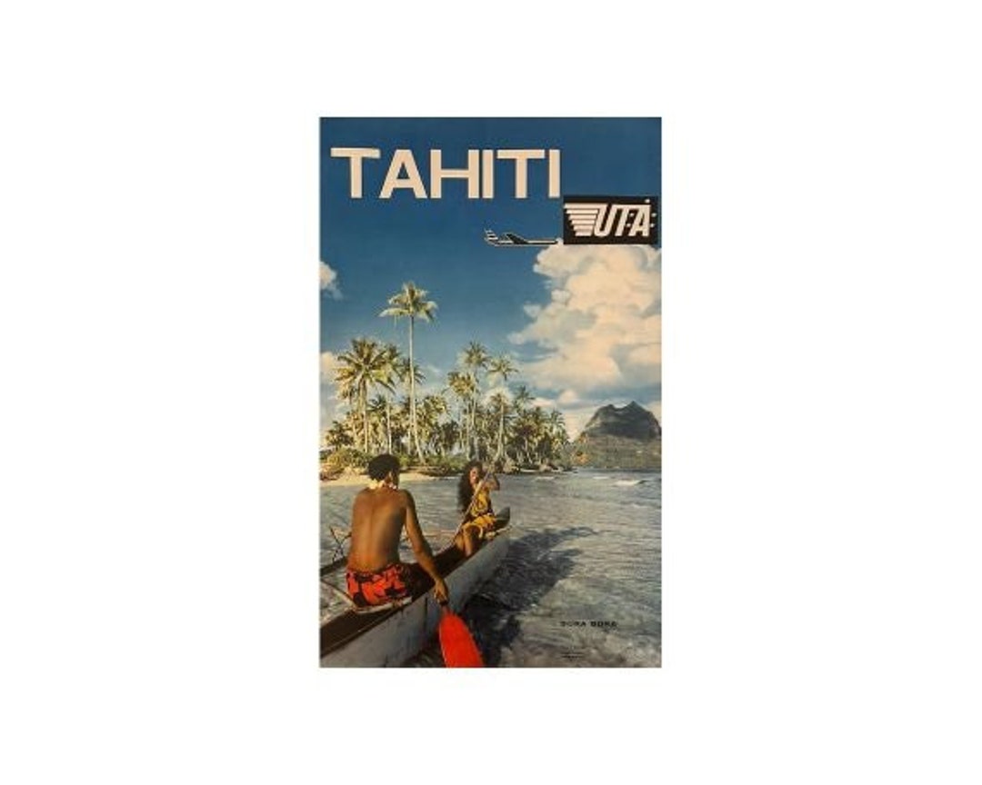 Uta Tahiti Original 1963 Airline Photo Advertisement For Uta French