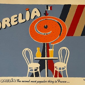 Orelia by Bernard Villemot, original advertising poster printed circa 1983 on linen (not a reproduction)