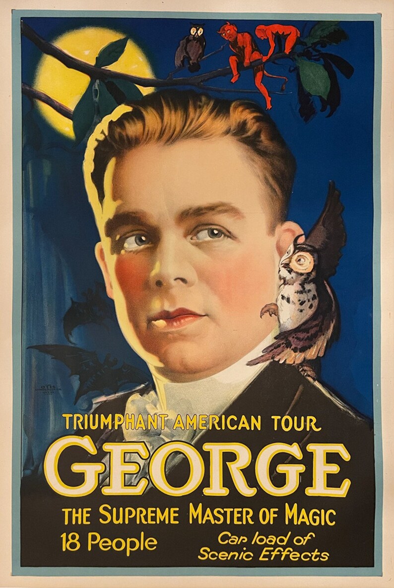 Grover Magic 1928 Grover George Magic Poster: Original Linen Backed Advertisement - Etsy
