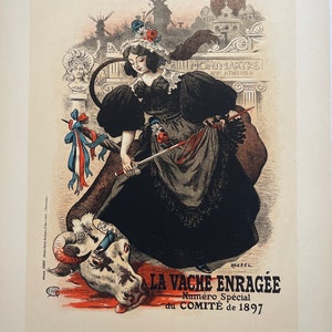 Vintage poster printed circa 1899 (over 120 years old) Maitres De L&#39;Affiche Plate 179 &quot;La Vache Enragee&quot;