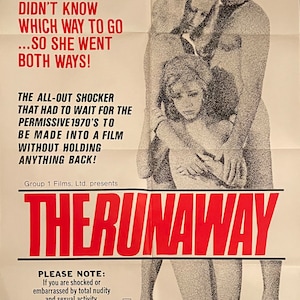 The Runaway (1972) sexploitation film original one sheet movie poster (not a reproduction)