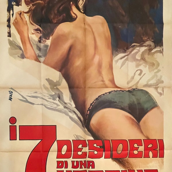 7 Desideri Di Una Vergine (7 Desires of a Virgin) Póster de película italiana original impreso alrededor de 1972 (no es una reproducción)