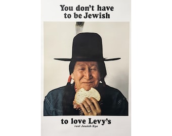 You Don't Have to Be Jewish to Love Levy's Original Vintage Poster Linen Backed (Not a reproduction)