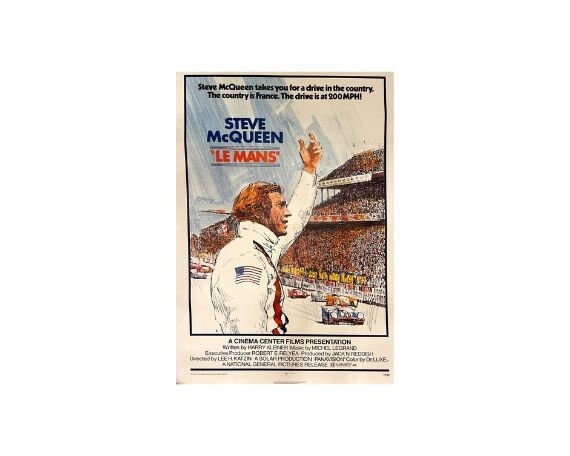 Affiche Originale Le Mans 1971 Steve McQueen - Support Toile - Occasion Bon état
