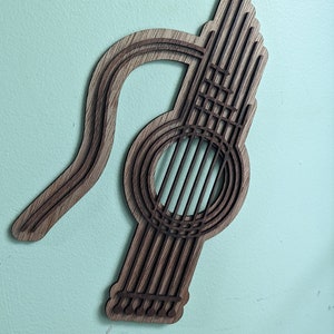 Lasercut Guitar Wooden Wall Decoration Vector Art DXF SVG Files