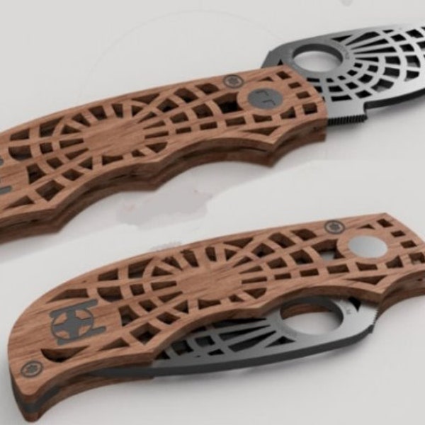Lasercut Knife Model 3D Decorative Wooden Design 3 mm Plan DXF SVG CDR Files
