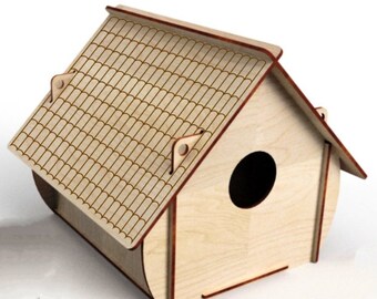 Lasercut Wooden Hamster House Model Decorative Pet House 3 mm Plan SVG CDR Files