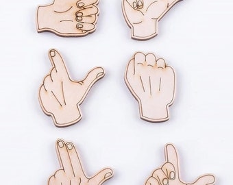 Lasercut Hand Gestures Modelo de grabado Modelo de madera SVG CDR Archivos