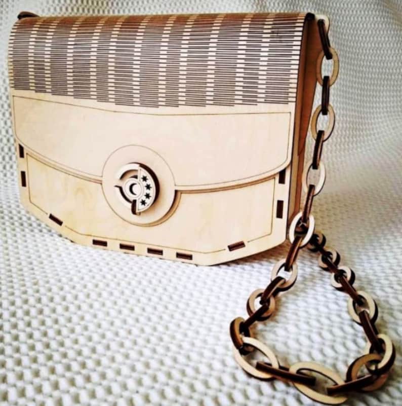 Laser Cut Bag Model, Modern Wooden Bag Design 3 Mm Plan CDR SVG DXF