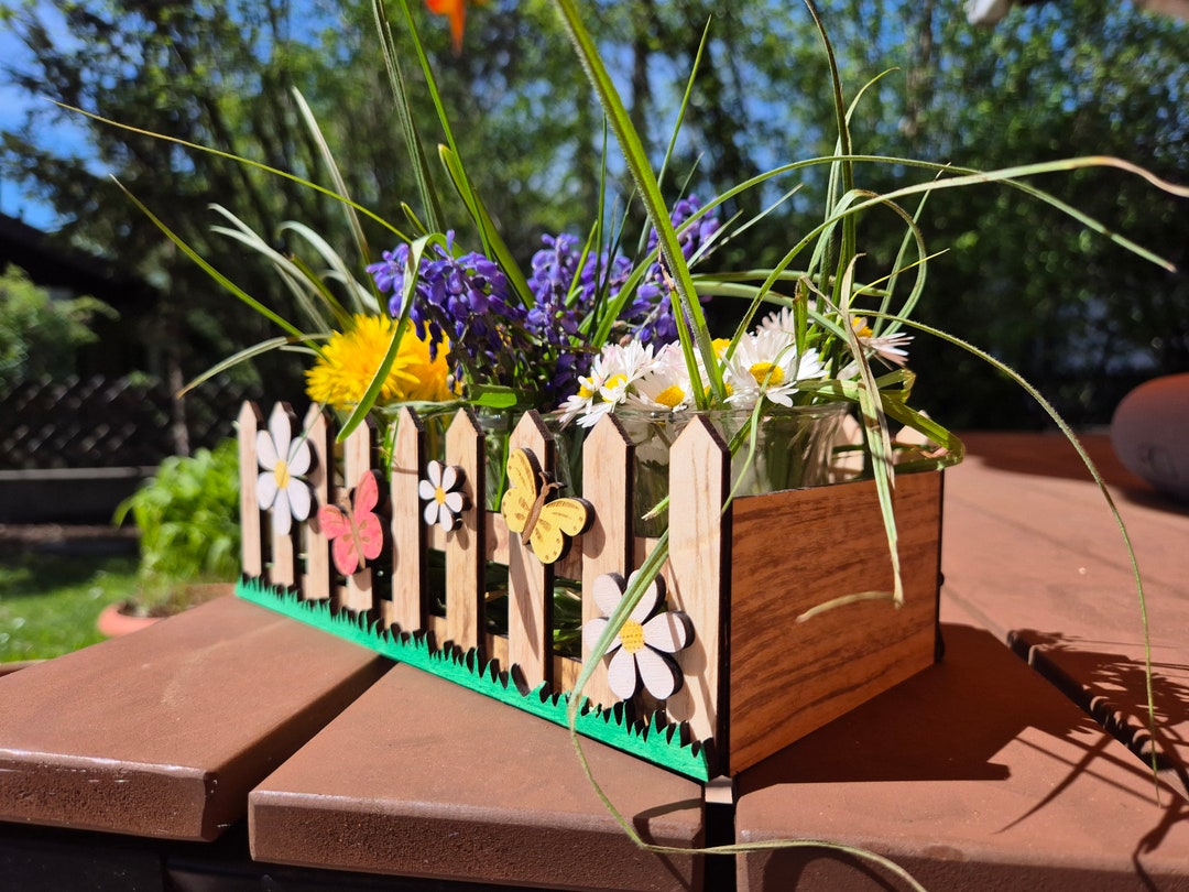 Lasercut Wooden Flower Box Model Garden Craft Plan SVG CDR Files - Etsy