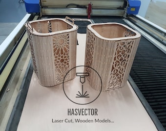 Lasercut Wooden Desk Organizer Pattern Pen Holder Model 3.6 mm Plan SVG CDR Files