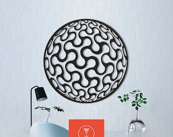 Lasercut Geometric Circle Wooden Metal Wall Decoration Vector Art SVG CDR Files
