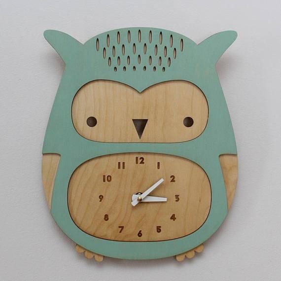 Lasercut Owl Wall Clock Design Wooden Metal Model SVG DXF CDR Files