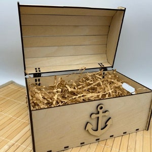 Lasercut Treasure Box Design, Decorative Wooden Gift Box Model 3 mm Plan SVG DXF Files