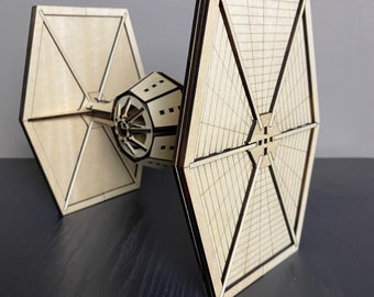 Wooden Tie Fighter Puzzle Set - Eco-Friendly Educational Toy
