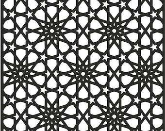Paquete de 5 patrones de pantalla para paneles cortados con láser. Conjunto de archivos vectoriales DXF con diseño de separador especial.