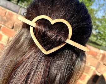 Lasercut Wooden Heart Hair Pin Model, Special Design SVG DXF Files