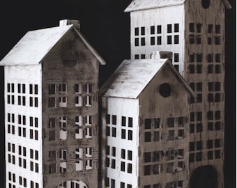 Lasercut gebouw huis Model 3D decoratief houten speelgoed 4 mm Plan SVG DXF CDR-bestanden