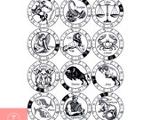 Zodiac Sign Vector Art Zodiac Illustration Designs For Engraving, Stickers, Printing SVG CDR Files