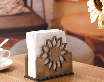 Napkin Holder Laser Cut File | Wooden Table Decor SVG DXF CDR Pdf | 3mm Wood Cutting Design for Kitchen or Cafe