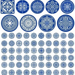 Set di modelli di sottobicchieri tagliati al laser (pacchetto da 94 progetti) File PDF SVG per progetti artigianali in casa