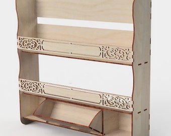 Lasercut Wooden Shelf Decorative Home Craft Model 4 mm Plan DXF SVG CDR Files