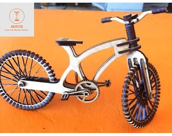 Lasercut Bicycle Model 3D Decorative Wooden Bike Design Toy 1.4 mm Plan SVG CDR Files