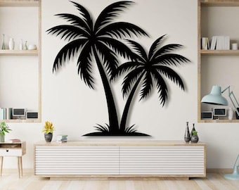 Palm Tree Wall Art Laser Cut File | Tropical Decor SVG DXF Cdr PDF | Digital Download for Wood & Metal Cutting