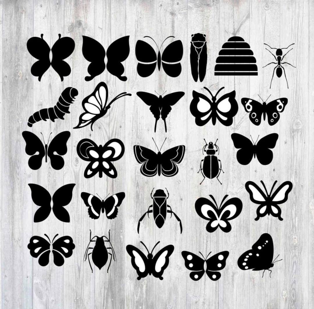 Laser Cut Butterfly, Bugs, Insects Vector Art Illustration Design Pack ...