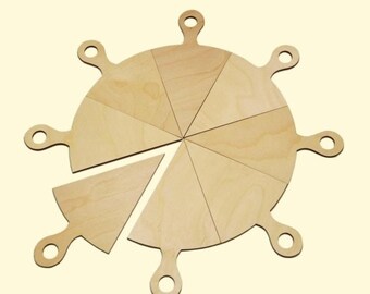 Laser Cut Wooden Pizza Serving Plate Wooden Kitchen Craft SVG File