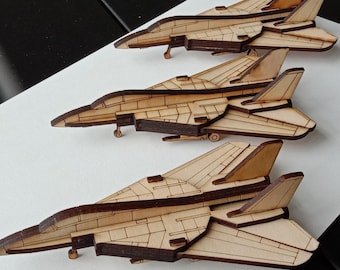 Lasercut Plane Jet Model Wooden 3D Puzzle Toy 3 mm Plan Vector SVG DXF CDR Files