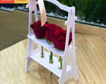 Cnc Cut Wooden Flower Stand Model Lasercut Home Craft Furniture Vector 6 mm Plan SVG CDR Files