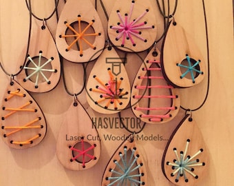 Lasercut Earring Wooden Ornament Models Jewelry Vector Pack SVG CDR Files