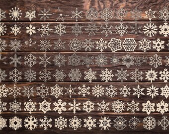 Lasercut Christmas Ornament Models Mega Set Snowflake Ornament Vector Pack SVG DXF Files
