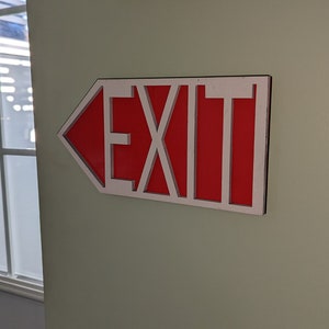 Wooden Exit Wall Sign 2 Layered - Laser Cut