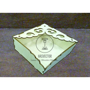 Lasercut Serviettenhalter Modell Holz Küche Handwerk Design 4 mm Plan SVG CDR Dateien
