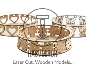Lasercut Basket Flower Pattern Design 3D Model Decorative Wooden Home Crafs 3 mm Plan SVG CDR Files