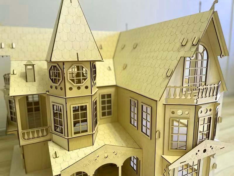 Castle Dollhouse Model | Laser Cut DIY Kit | 3 Mm SVG DXF Cdr Pdf Files ...
