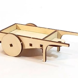 Model wózka wycinanego laserowo 3D Dekoracyjny projekt drewnianego wózka 3 mm Plan DXF SVG Pliki CDR