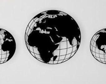 Lasercut Globe houten metalen wanddecoratie Vector Art SVG-bestanden