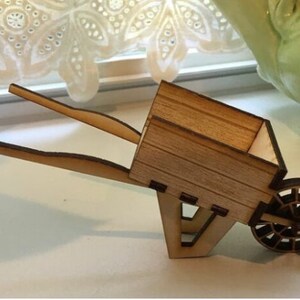 Lasercut Schubkarre Modell 3D Dekoratives Holzspielzeug 3 mm Plan SVG DXF CDR Dateien