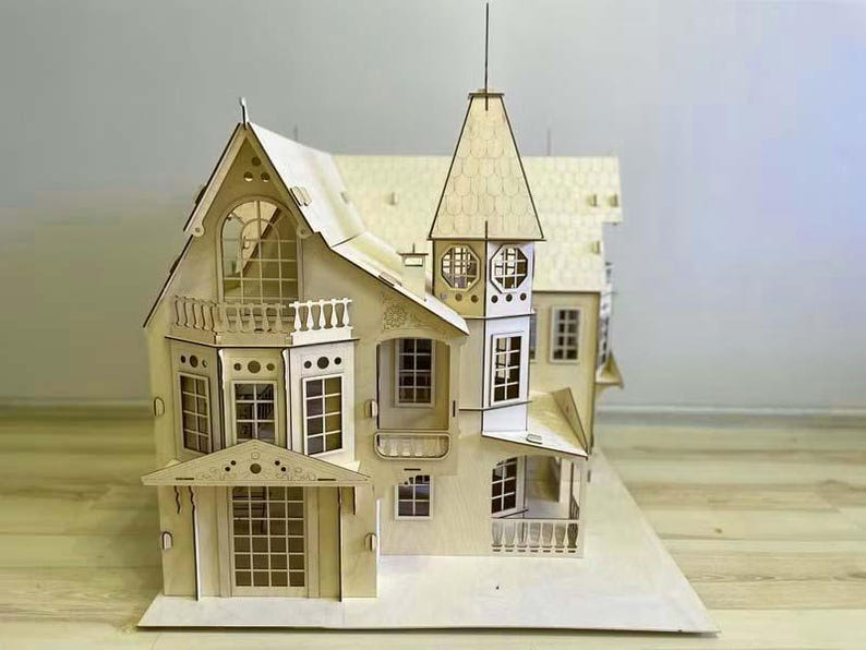 Castle Dollhouse Model | Laser Cut DIY Kit | 3 Mm SVG DXF Cdr Pdf Files ...