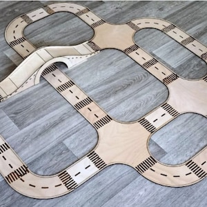 Laser Cut Road Model 3D Plan Wooden Toy Race Track CDR SVG Files