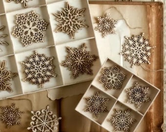 Lasercut Christmas Ornament Model Set 13 Snowflake Ornament Vector Pack SVG DXF Ai Files