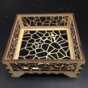 Laser geschnitten Serviettenhalter dekorative Holz Schreibtisch Organizer für Küche 5 mm SVG DXF Datei